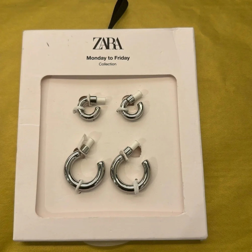 Zara Pack of Hoop earrings Monday to Friday collection ✨🔥🔥🔥